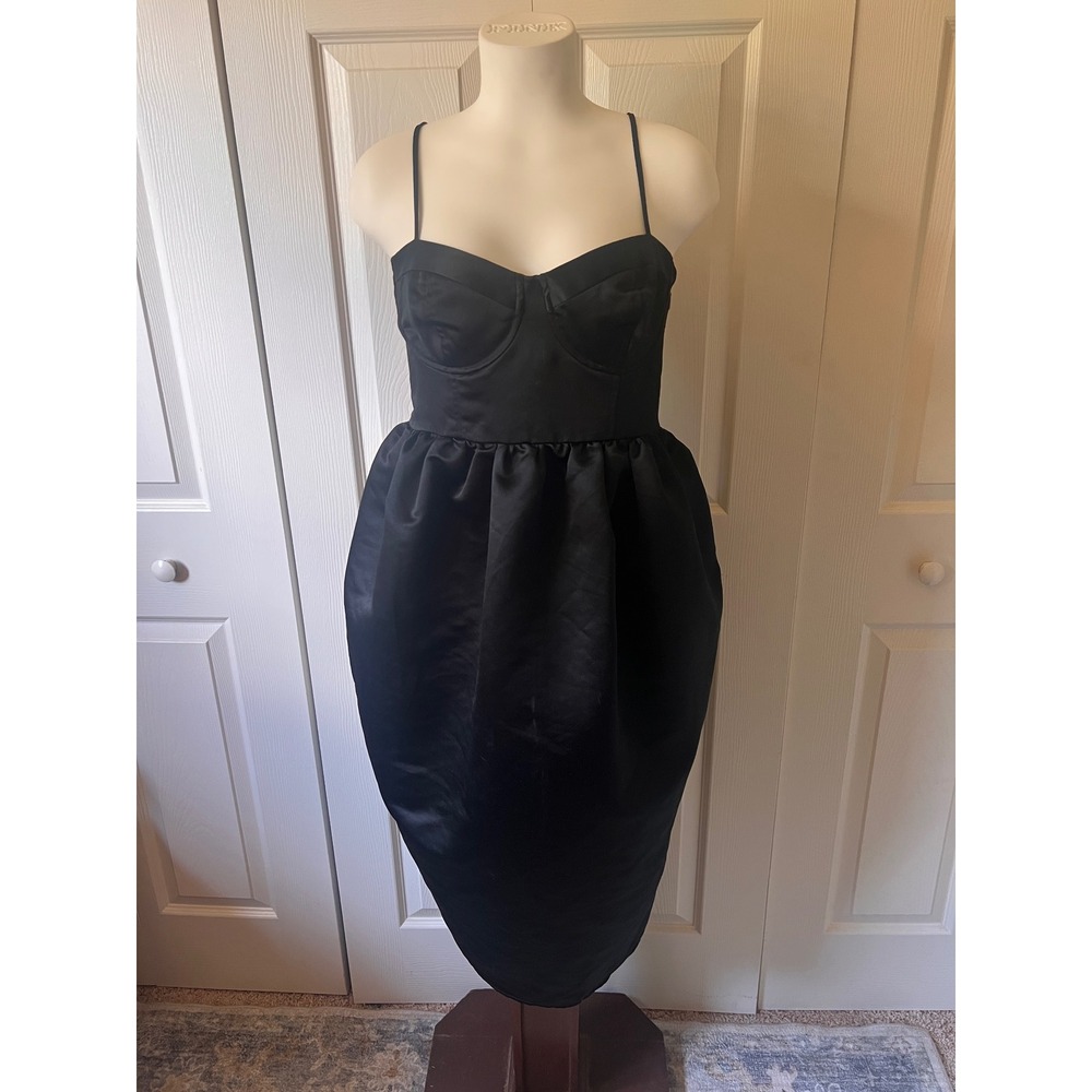 Wedding Corset Bubble Dress Formal 90s Satin Small